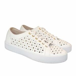 DV Dolce Vita Roxane White Perforated Sneakers Women‎ Size 9